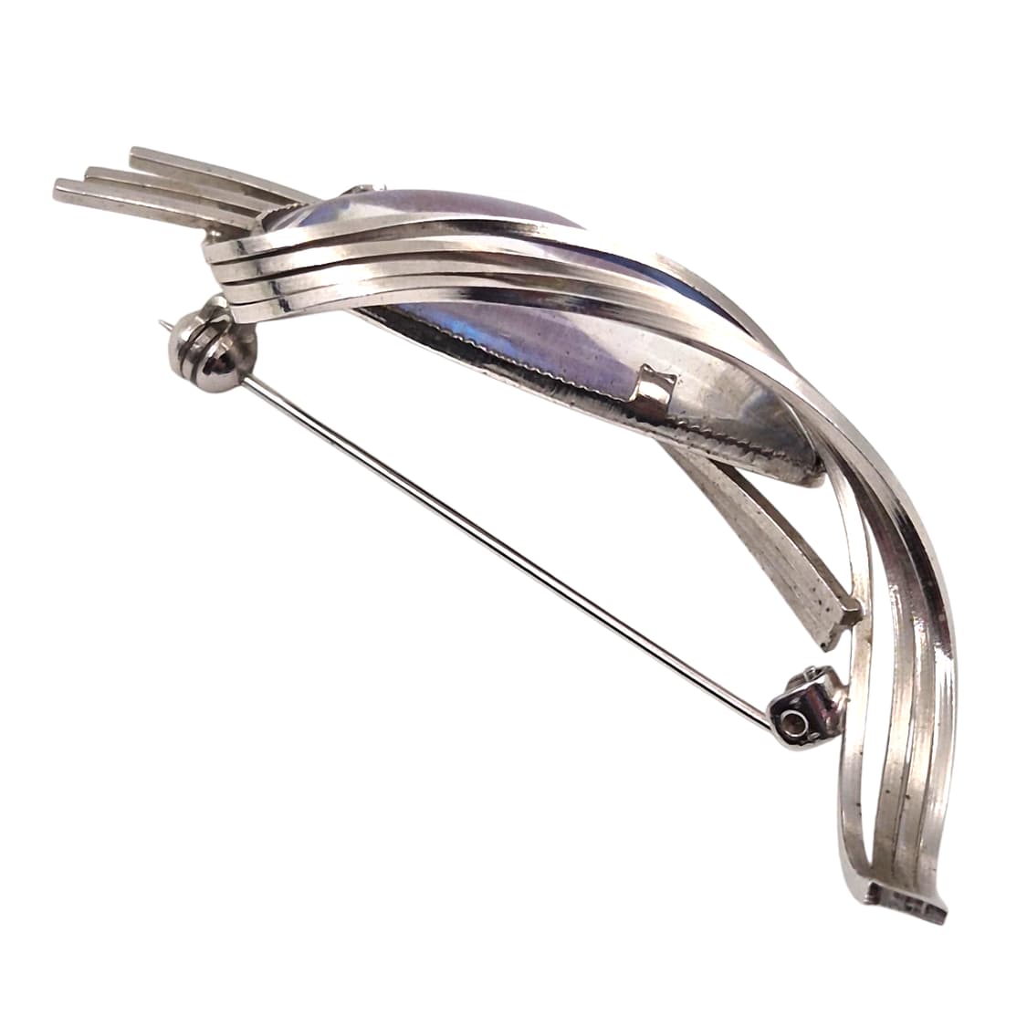 80s 모르포 나비 날개 스윙 실버 브로치 상품이미지3