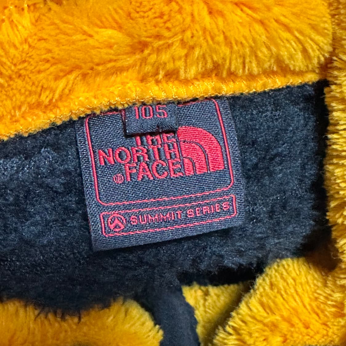 105 노스페이스 써밋 블랙 옐로우 배색 플리스 자켓 상품이미지4