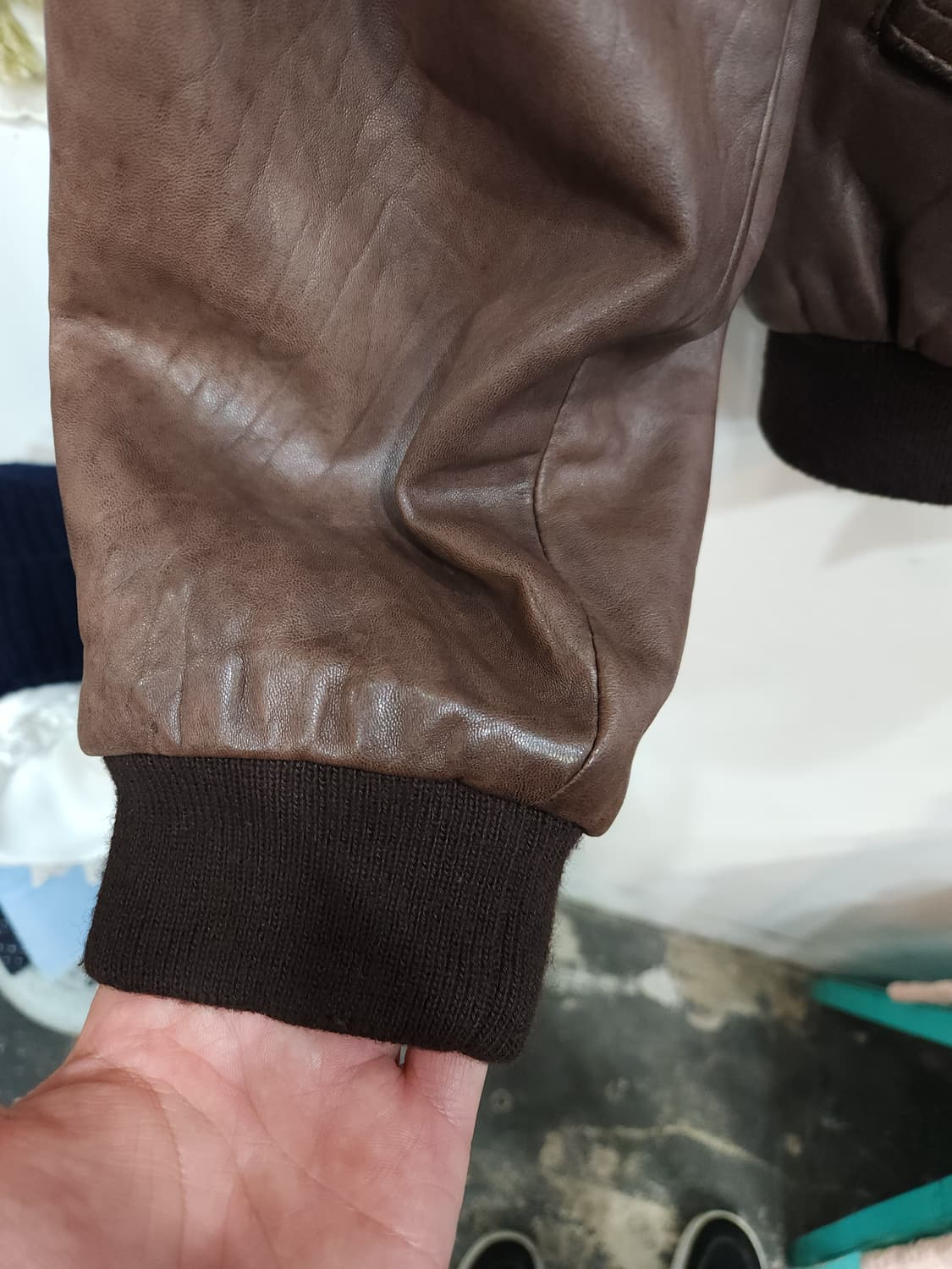 쉐비뇽 90s 양가죽 항공점퍼 프랑스제작 상품이미지5