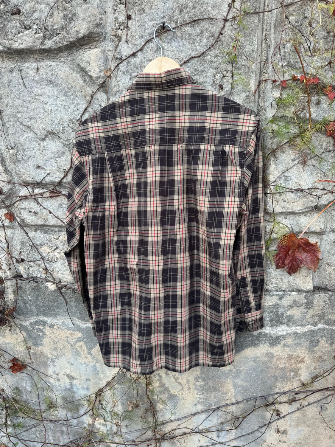 일본빈티지 포켓 체크 셔츠 브라운 m 상품이미지2