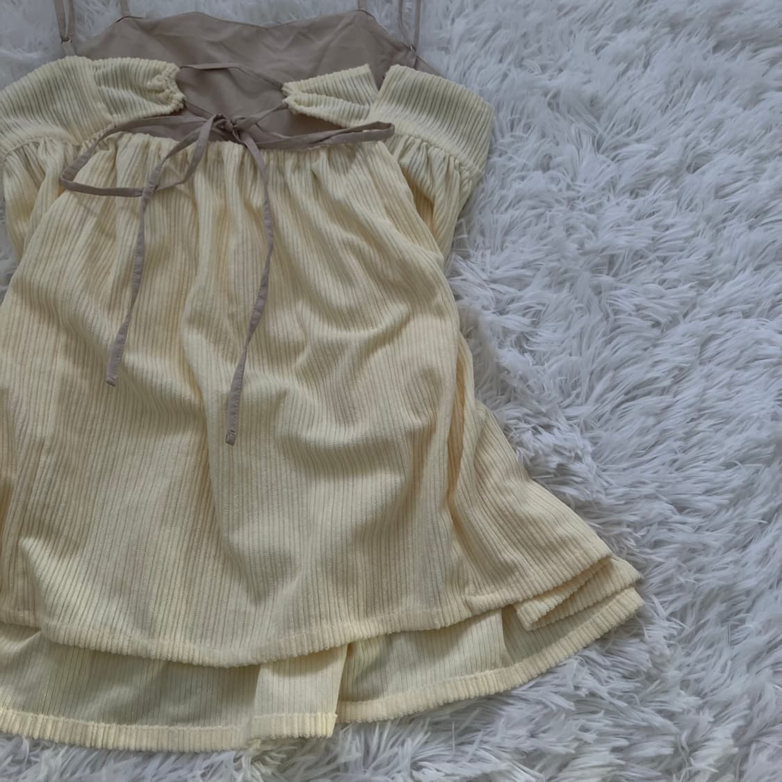 빈티지 아이보리 벨벳 나시 946 y2k 스트릿 갸루 펑키 일본빈티지 f 상품이미지4