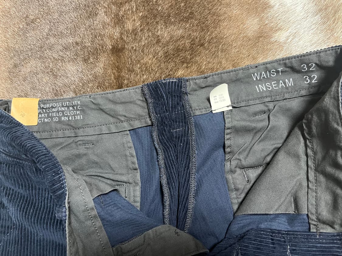 RRL 오피서핏 코듀로이 치노팬츠 인디고 네이비 상품이미지4