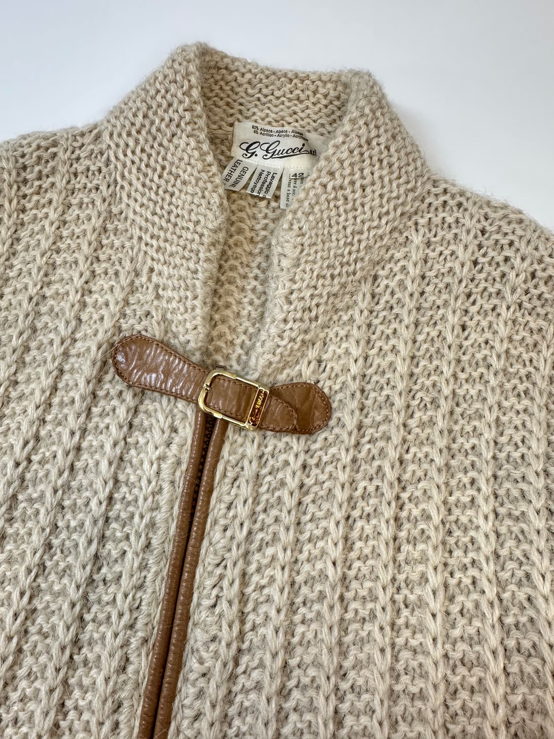 80’s 구찌 알파카 울 더플 롱코트 가디건 42 상품이미지4