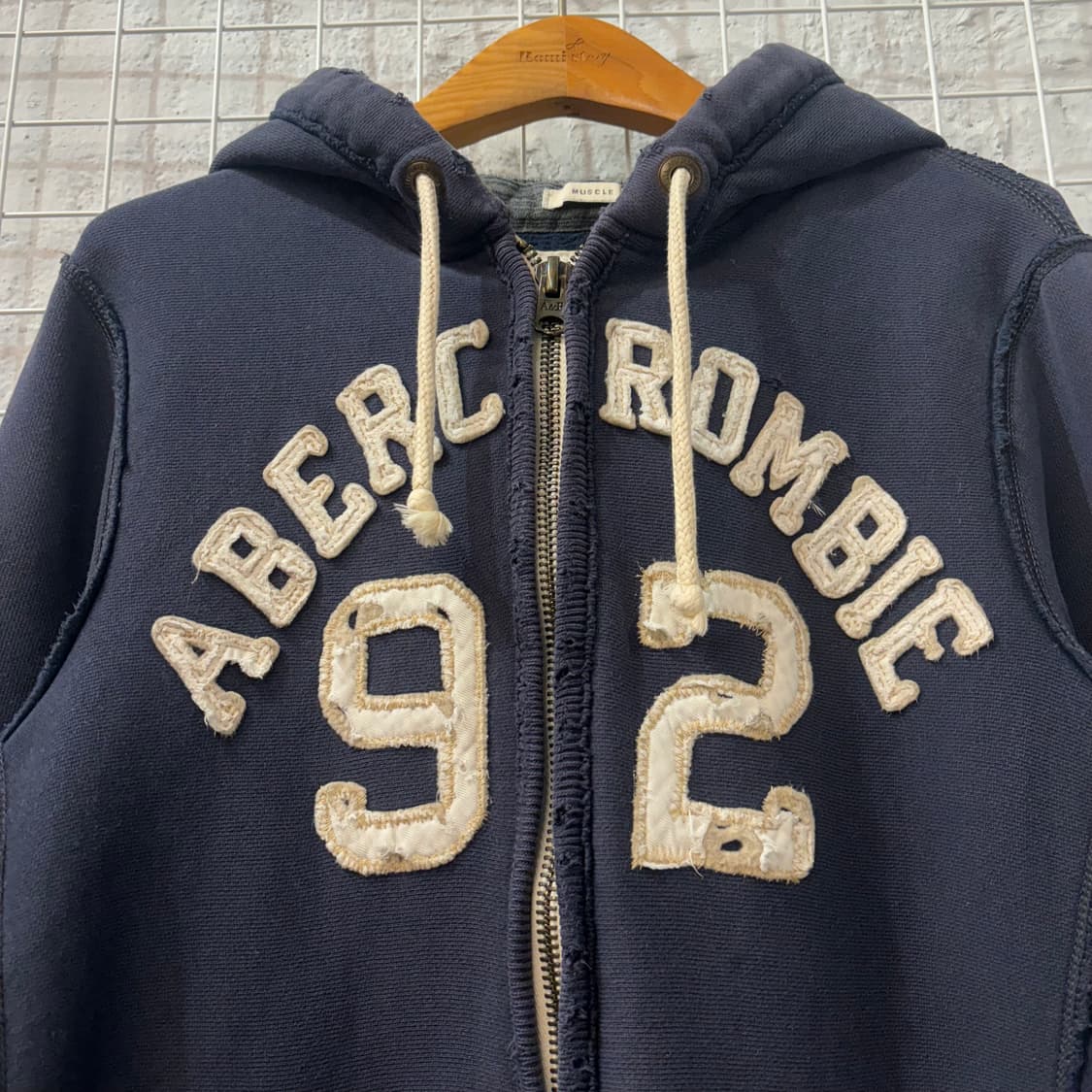 아베크롬비 y2k 빈티지 네이비 후드집업 S 상품이미지6