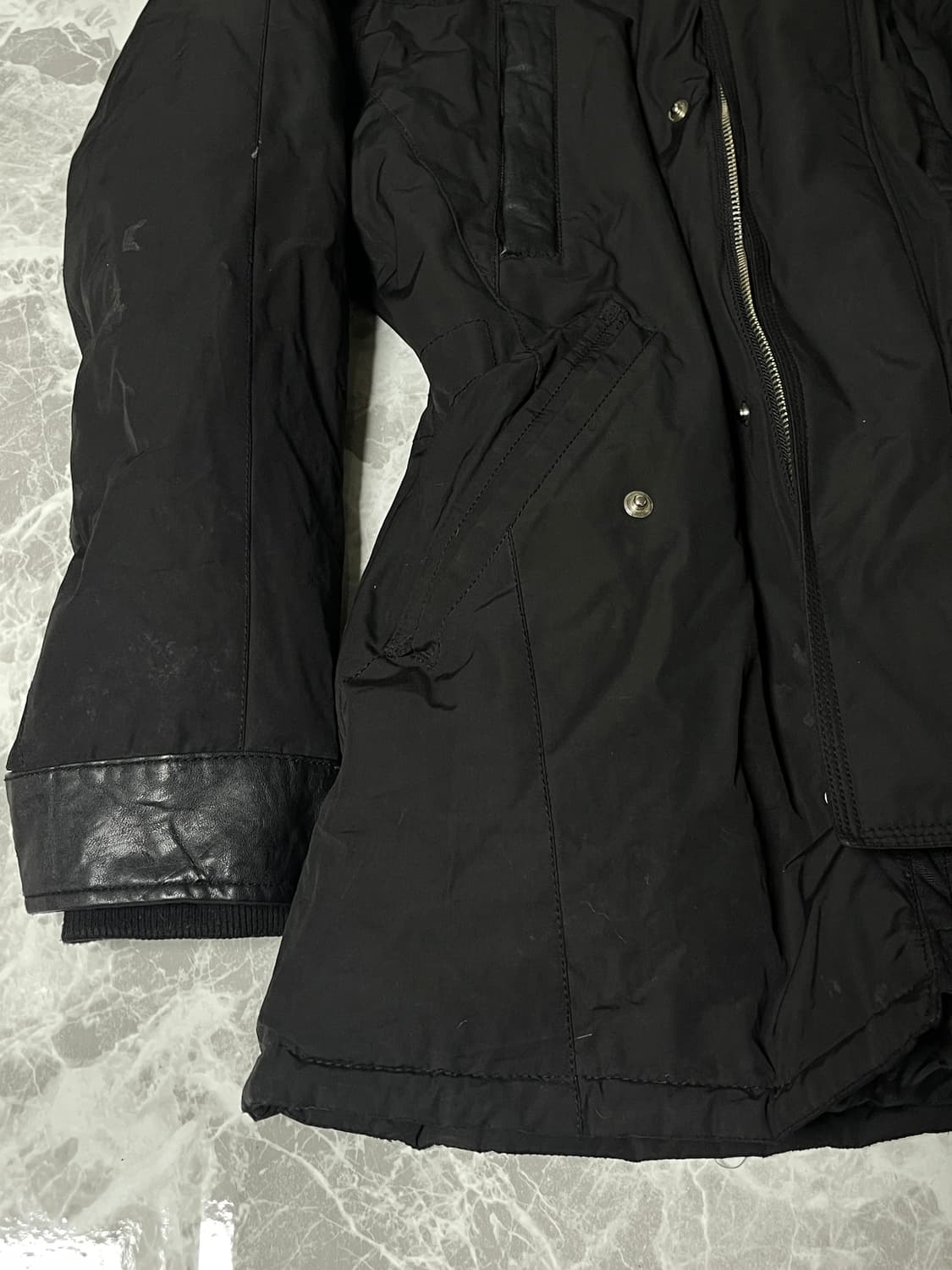 leather stitch hoody jacket 상품이미지4