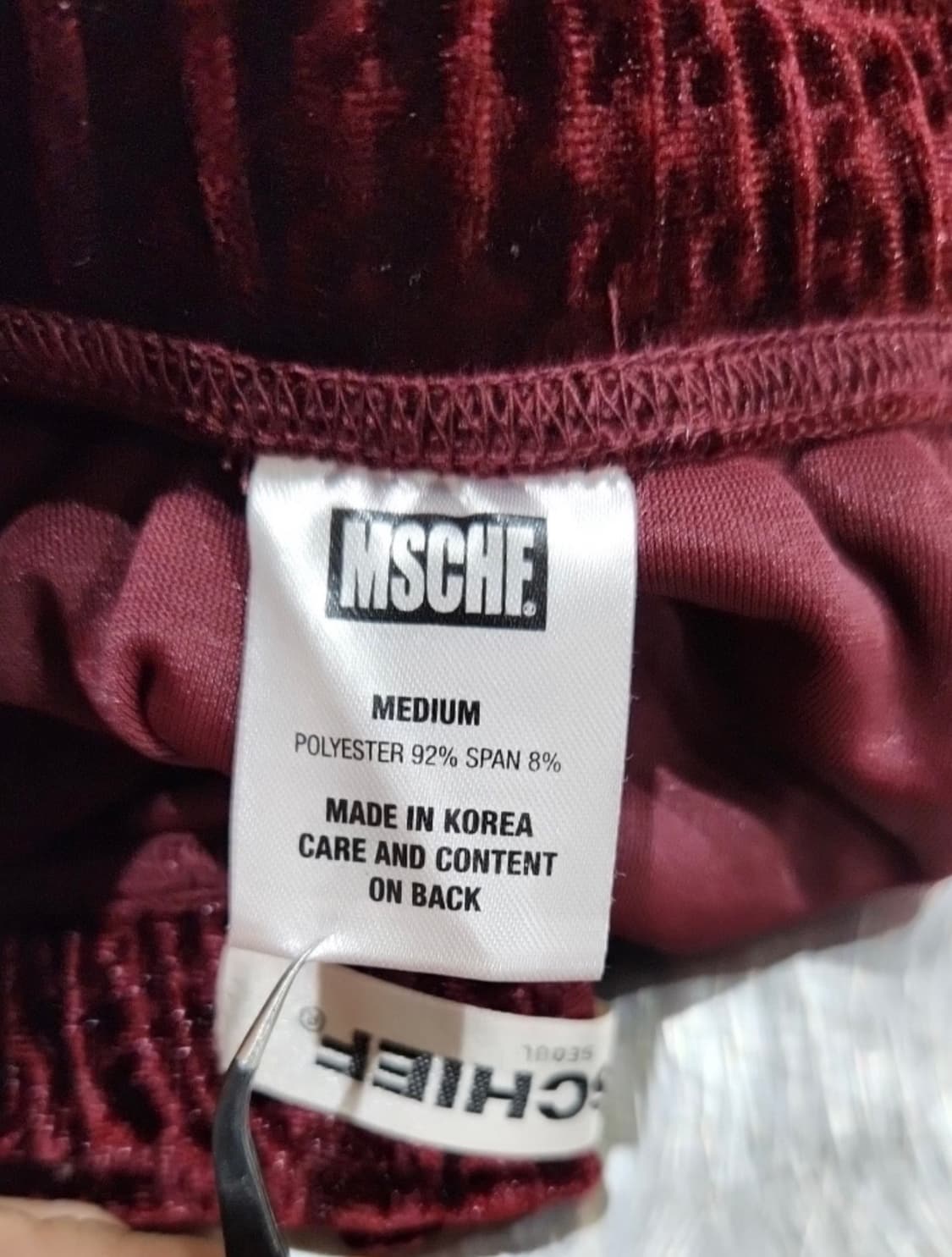 Hound‘s Tooth Velvet Pant (Red) 상품이미지4