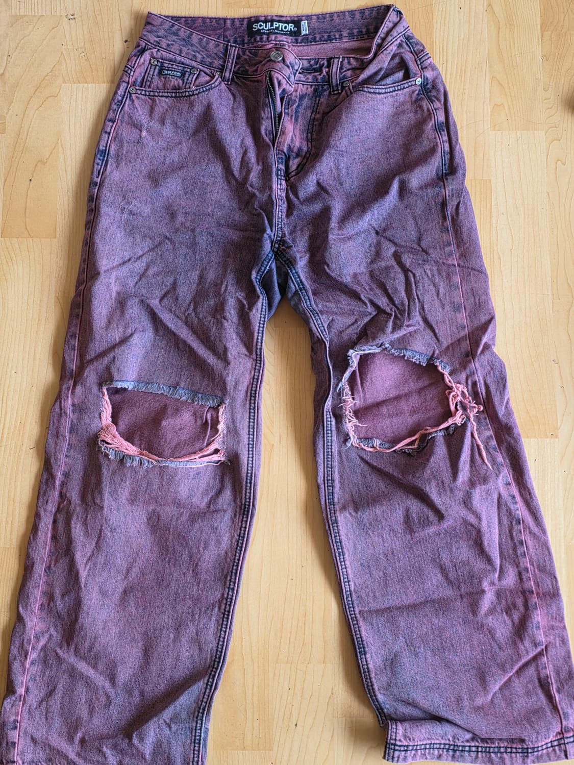 스컬프터 디스트로이드 가먼트 다이닝 데님 레드 M 상품이미지2