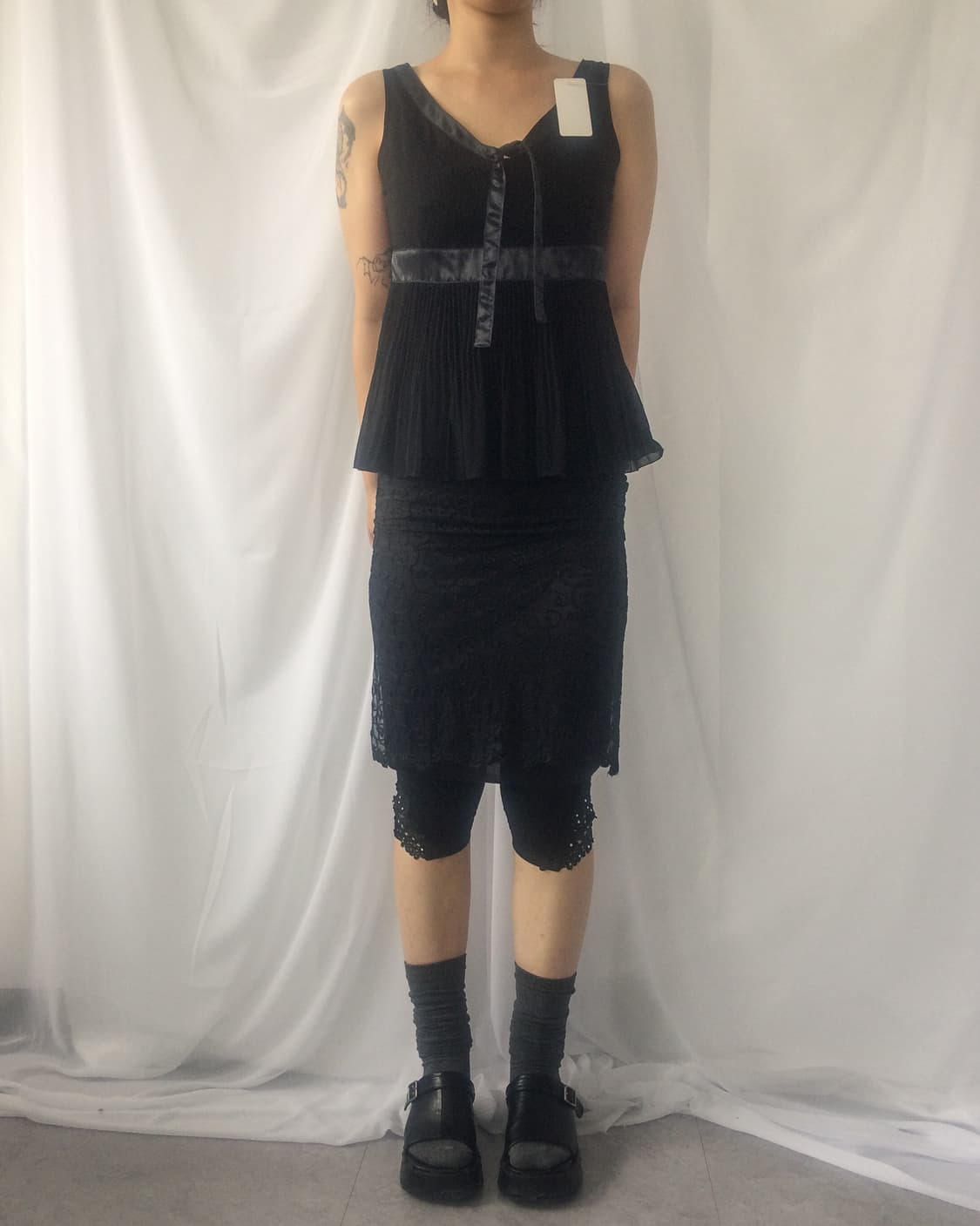 Embroidery pattern midi skirt 상품이미지5