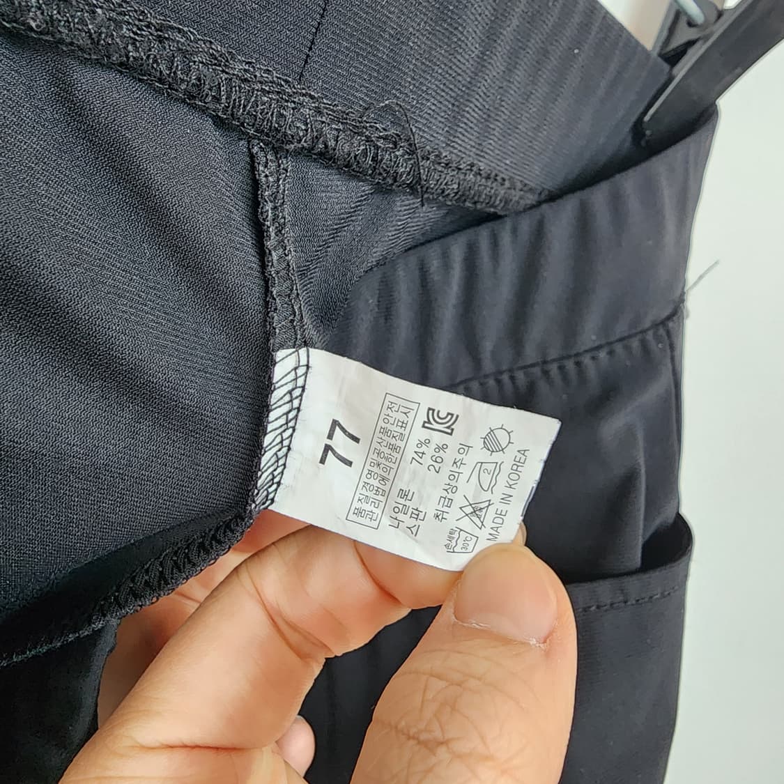 블랙 레이스 진주 장식 스판 부츠컷 바지 상품이미지5