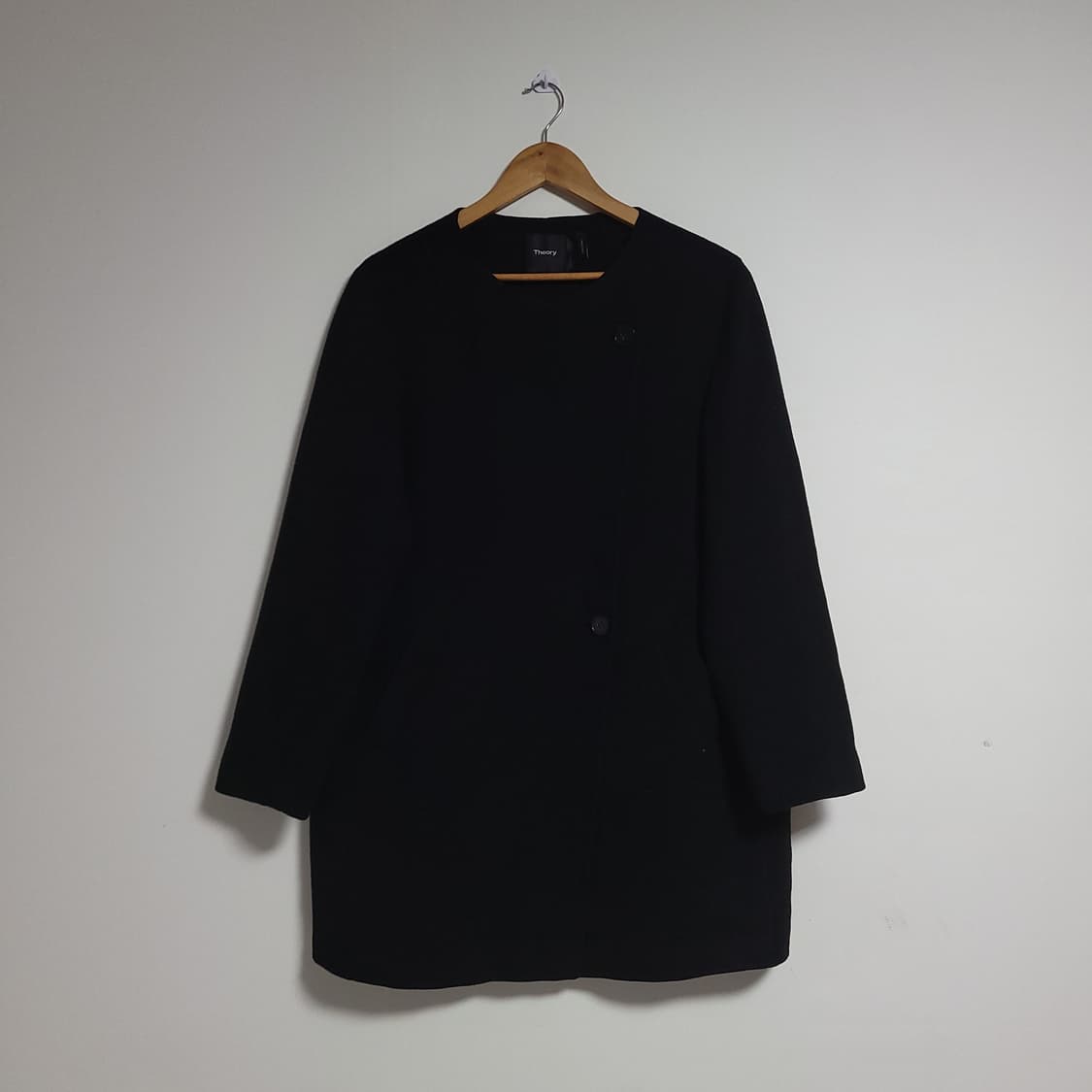(L) Theory 띠어리 블랙 여성용 울 코트 상품이미지1