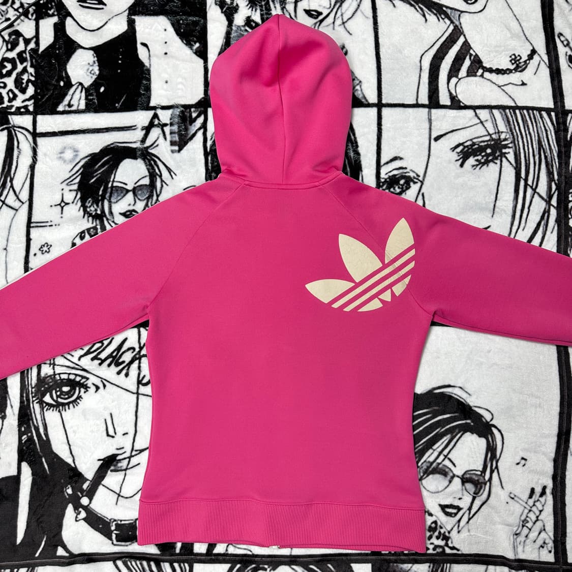 아디다스 빅로고 핑크색 후드져지 상품이미지4