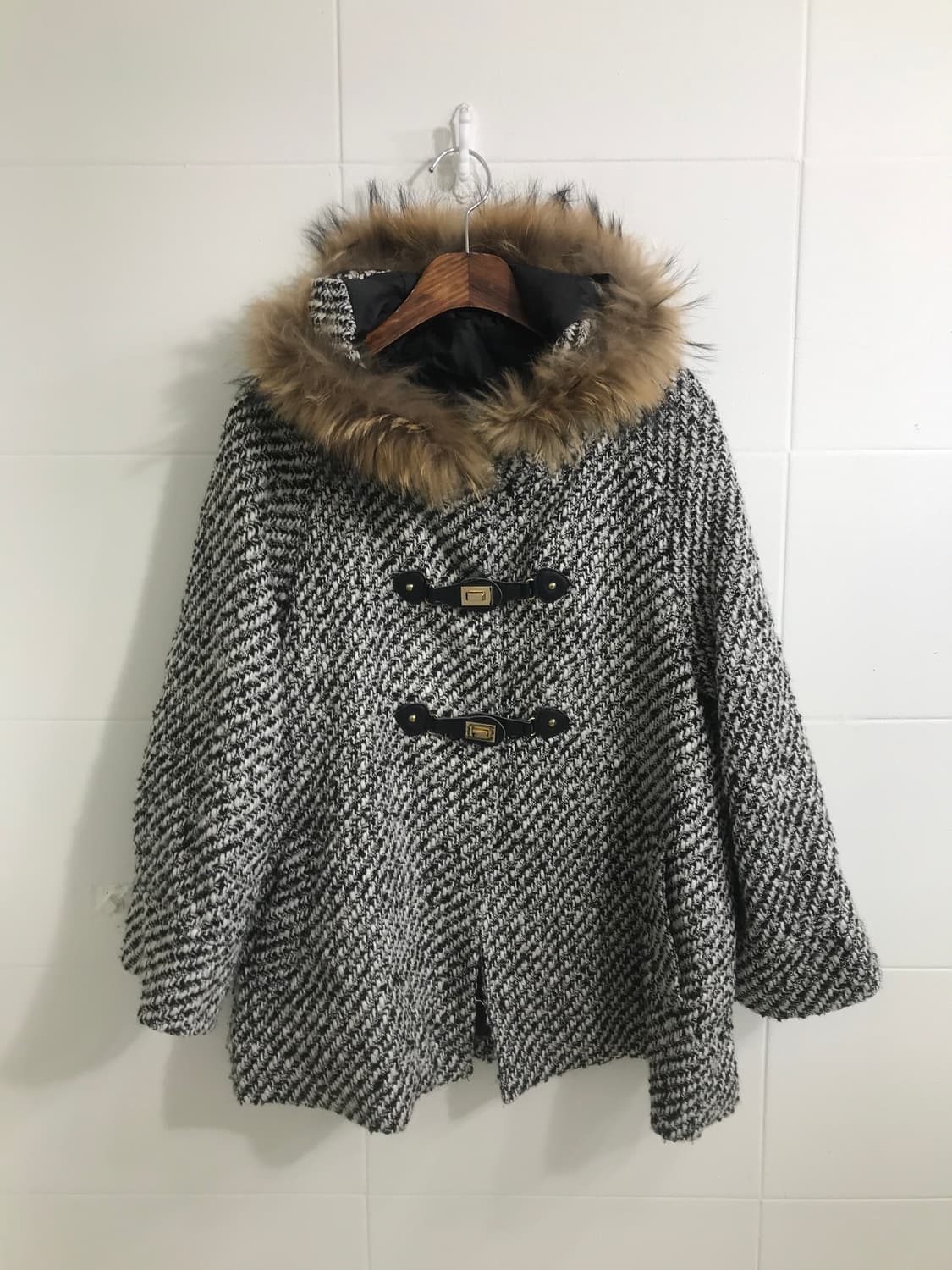 그레이 니혼진 모리걸 퍼 버클 코트 코디세트 상품이미지5