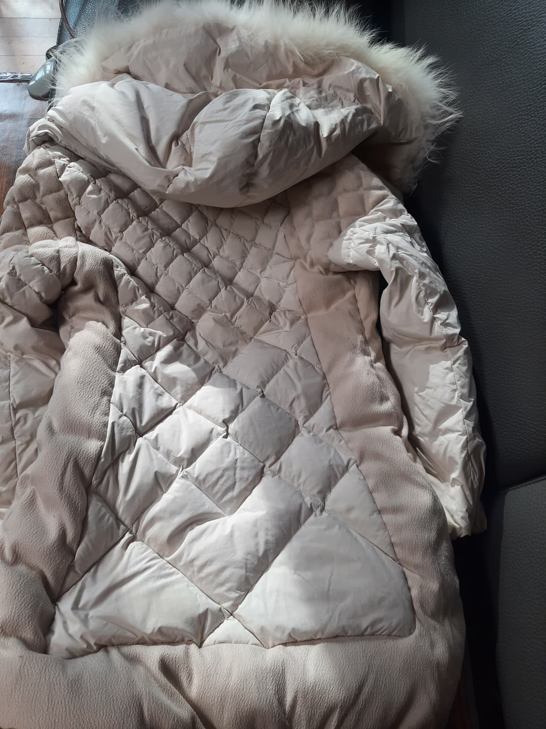 크림 화이트 빅후드 덕다운 패딩 55 상품이미지3