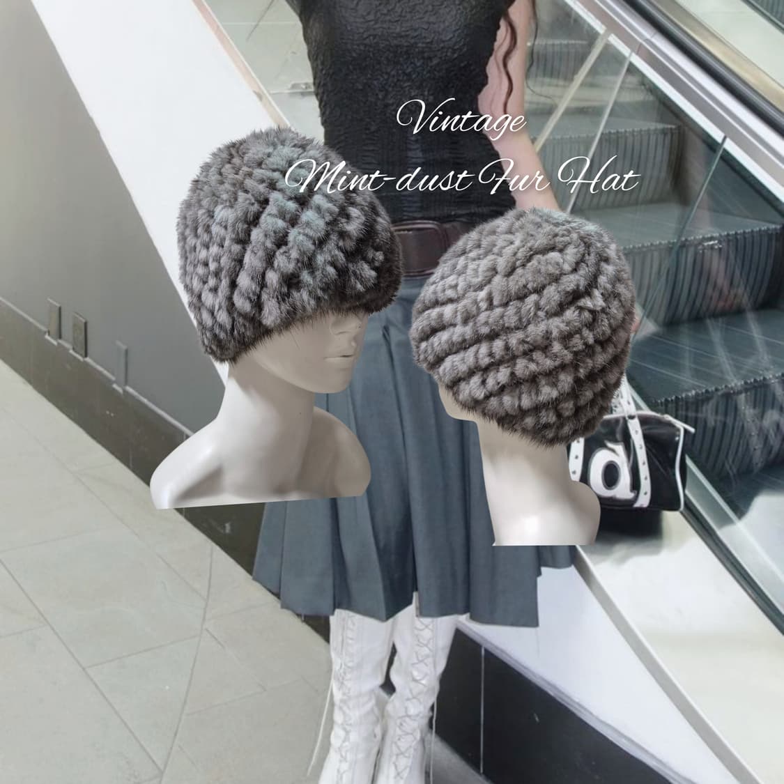 Vintage Mint-dust Fur Hat 상품이미지1
