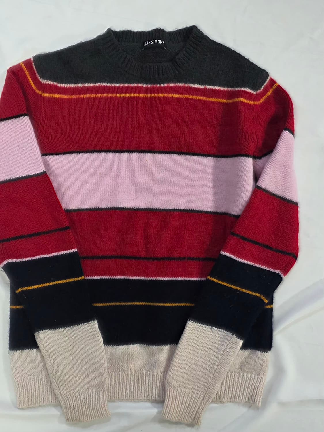 [Raf Simons] 라프시몬스 스트라이프 모헤어 컬러블럭 스웨터 상품이미지1