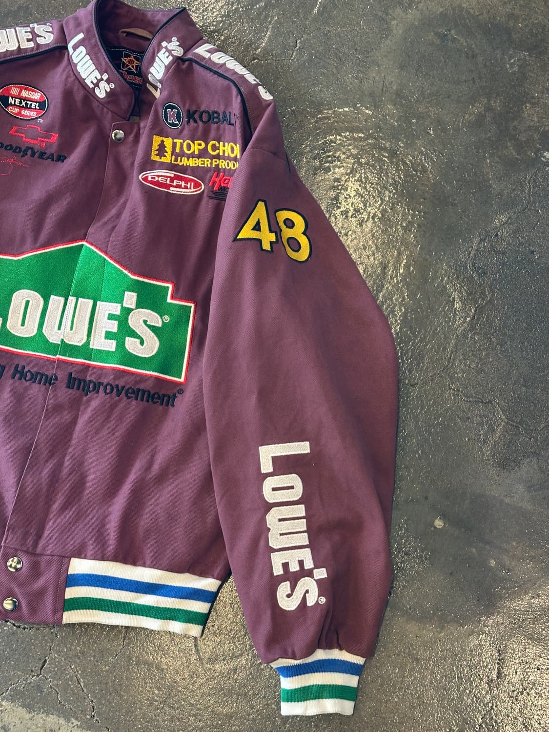 빈티지 로웨스 Lowe's 레이싱 자켓 버건디 L 상품이미지5