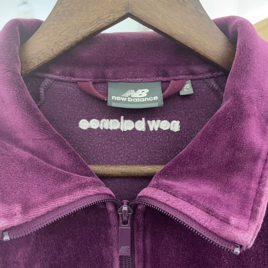 뉴발란스 오버핏 벨벳 벨루아 트랙탑 져지 집업 105 C06389 상품이미지5