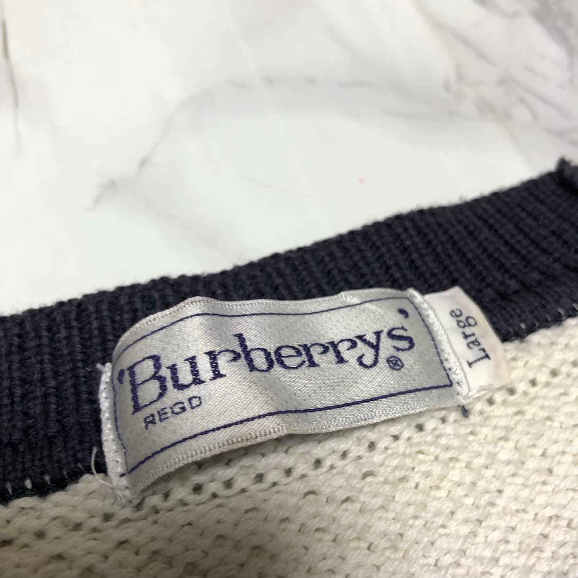 버버리 니트 남성용 스트라이프 로고 상품이미지4