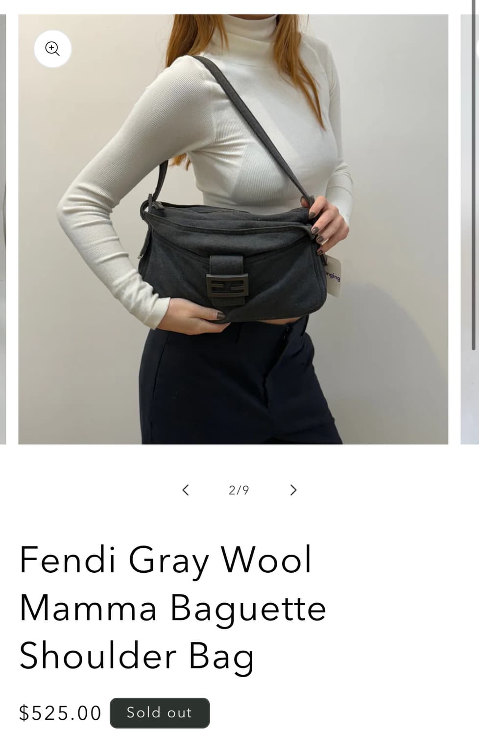 Fendi Gray Wool Mamma Baguette Shoulder 상품이미지10