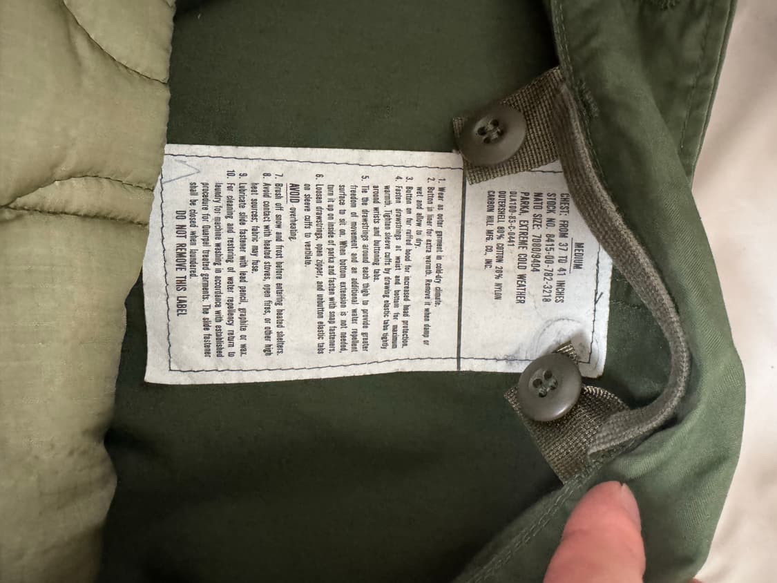 80s OG M65 피쉬테일 개파카 오리지날 M 풀세트 상품이미지5