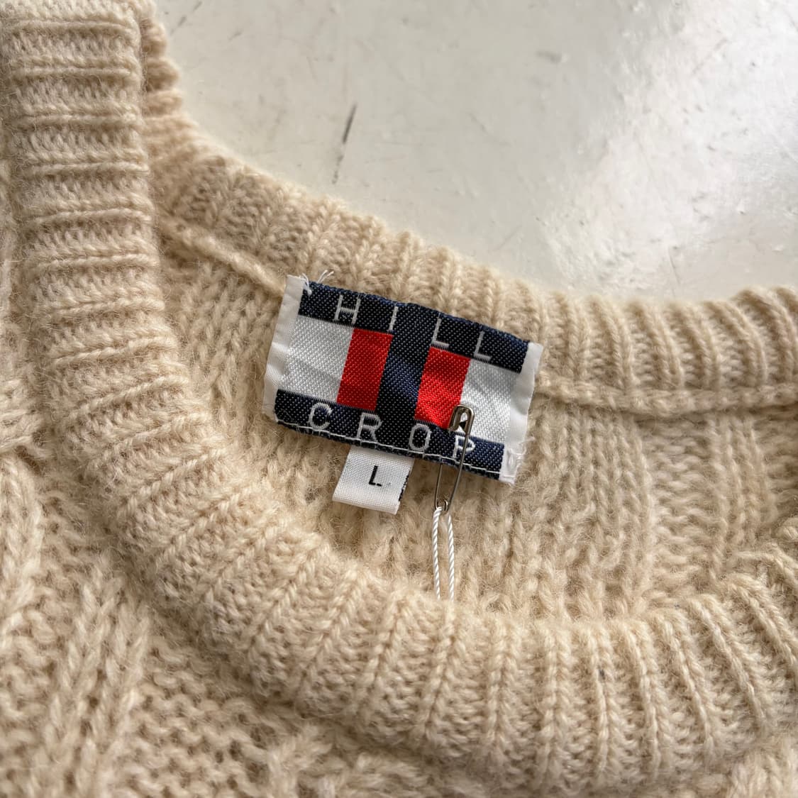 90s HILL CROP 빈티지 울 스웨터 니트 L 상품이미지5