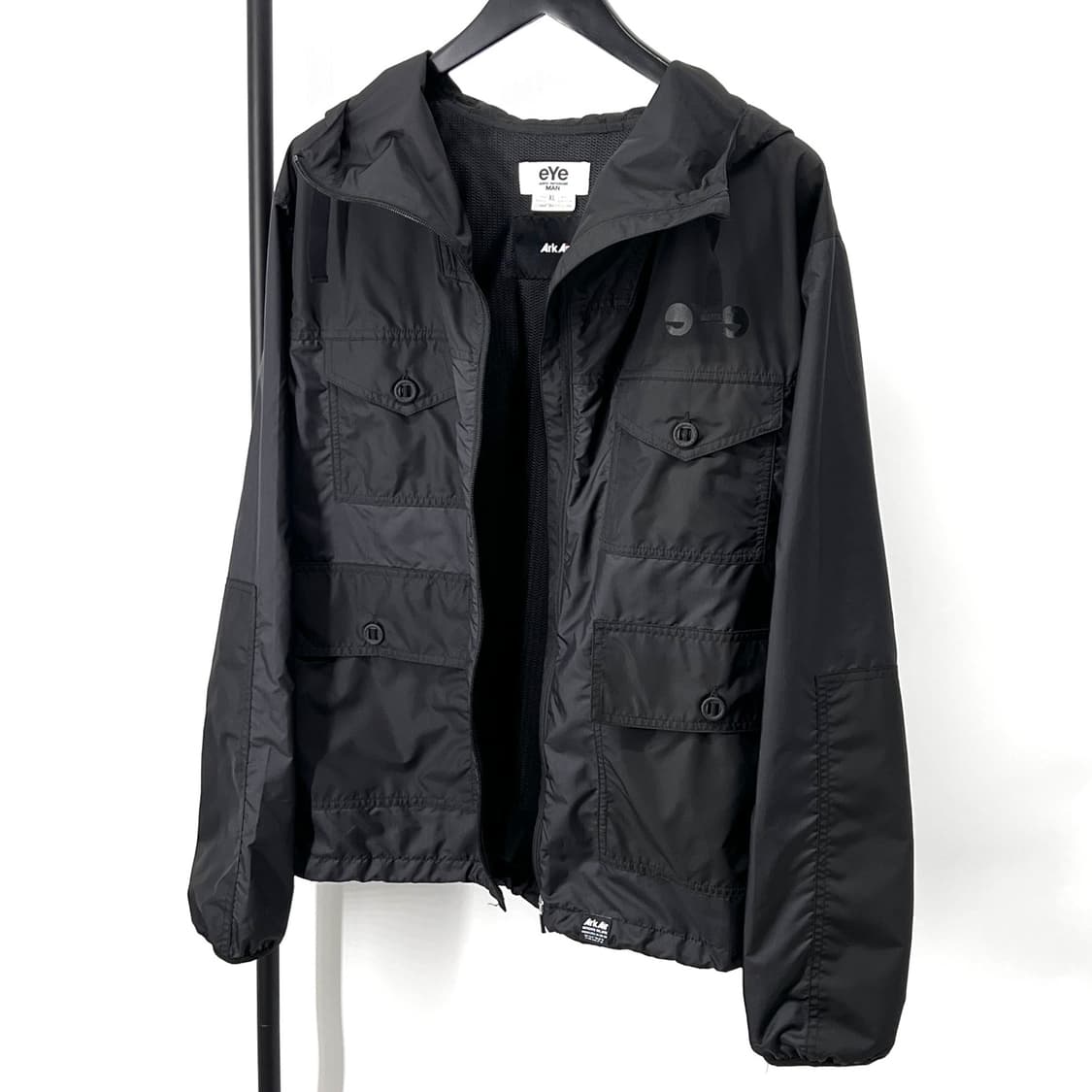 [XL사이즈] 준야와타나베 바람막이 집업 자켓 블랙 상품이미지1