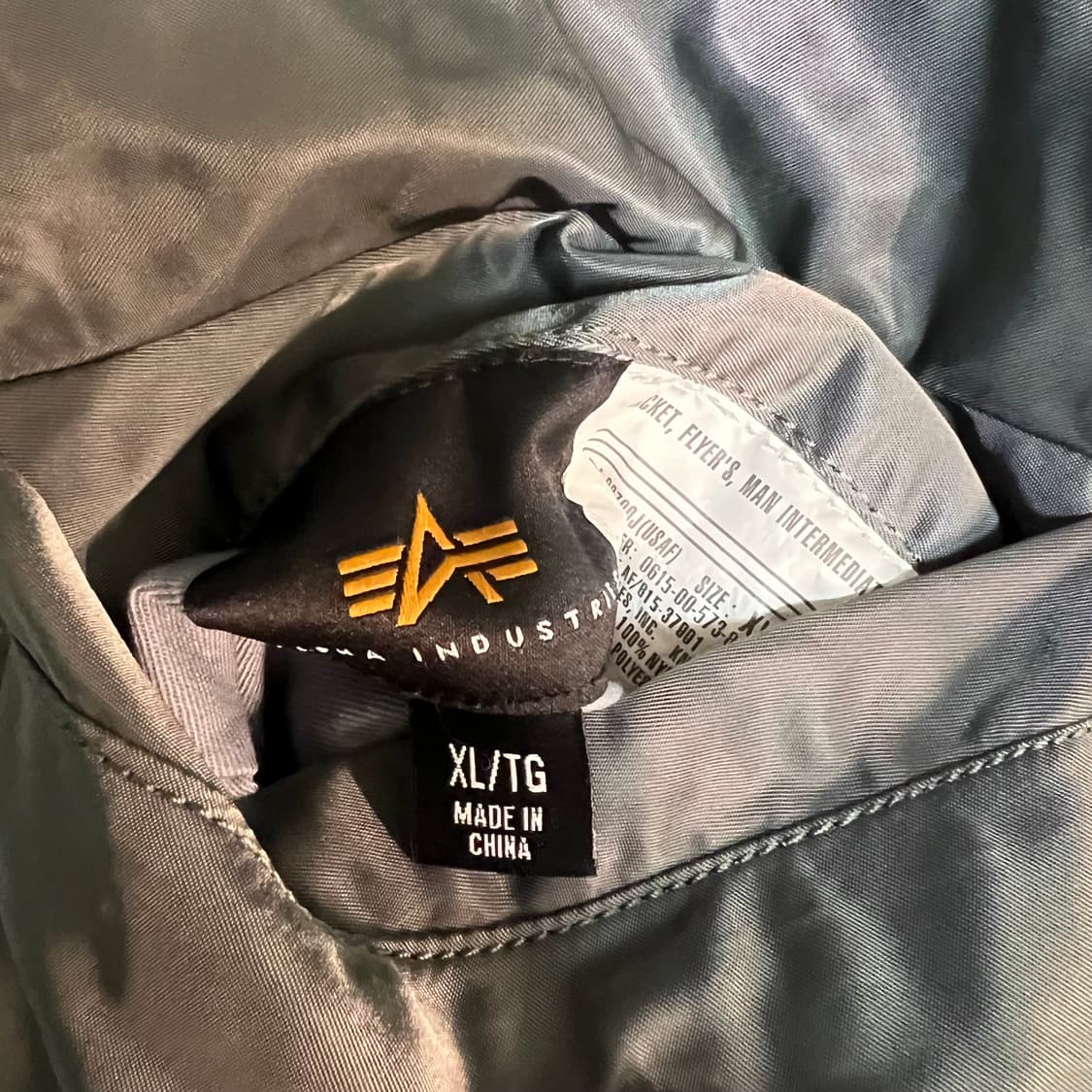 알파인더스트리 ma-1 건메탈 XL 상품이미지8