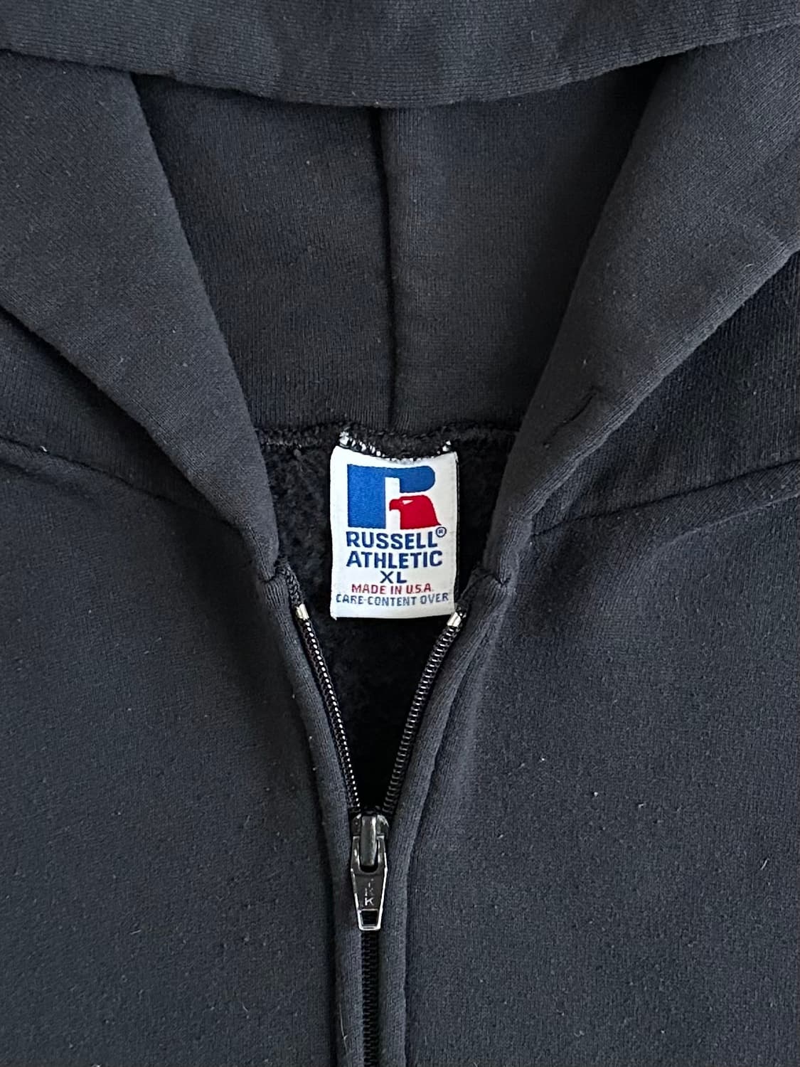 90s 빈티지 러셀 후드집업 블랙 XL USA 상품이미지6