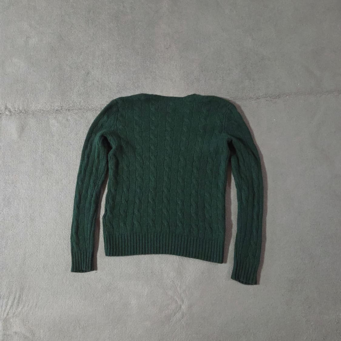 폴로 여성 울 캐시미어 케이블 니트 스웨터 xs 딥그린 상품이미지3