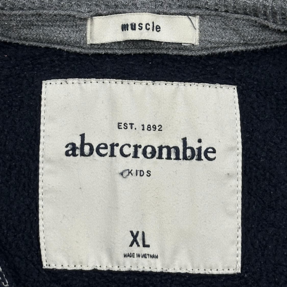 아베크롬비 og 걸즈 y2k 슬림핏 후드집업 네이비 실측여성XS 상품이미지5