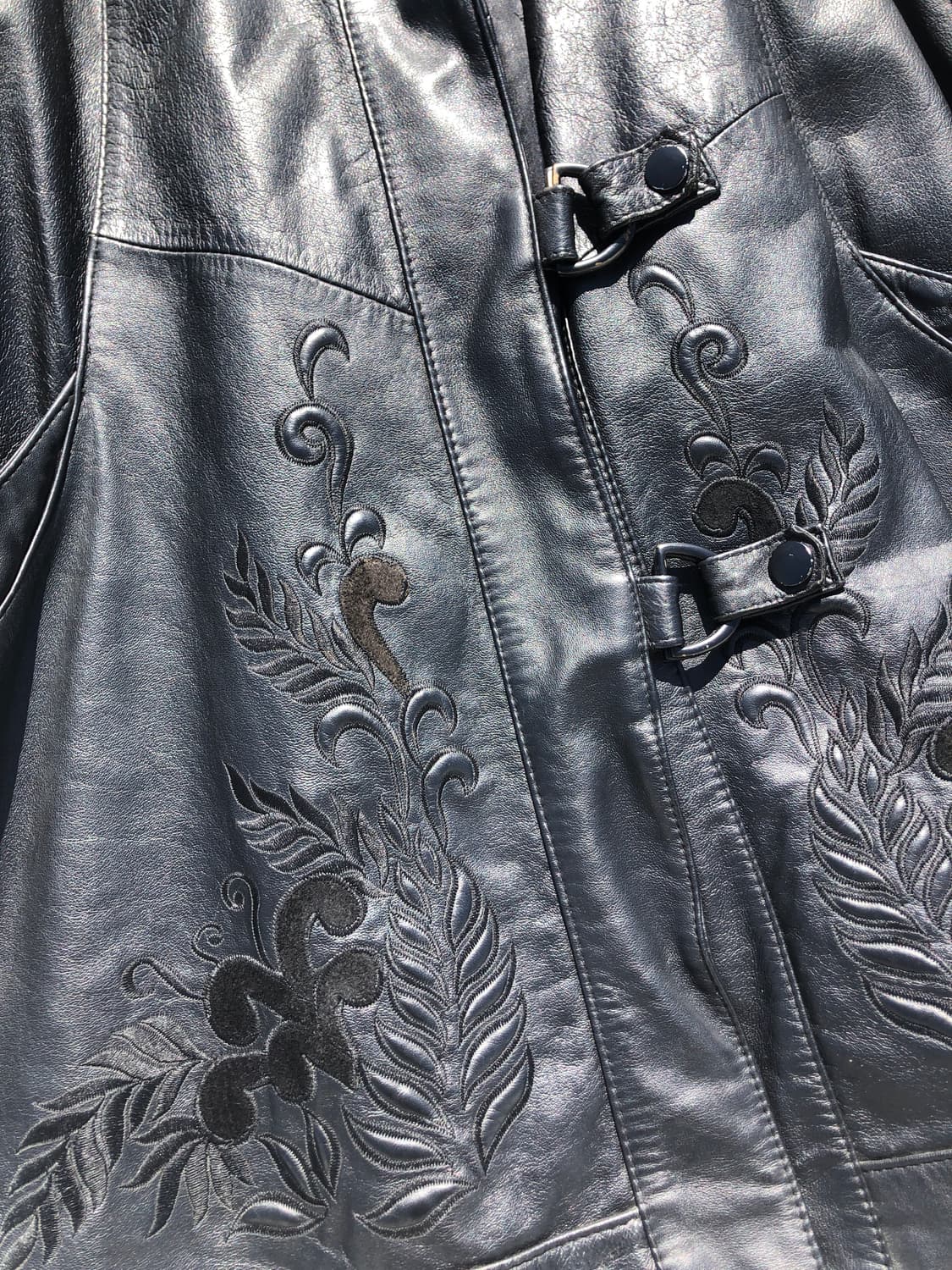 빈티지 램스킨 차이나 카라 가죽 자켓 상품이미지8