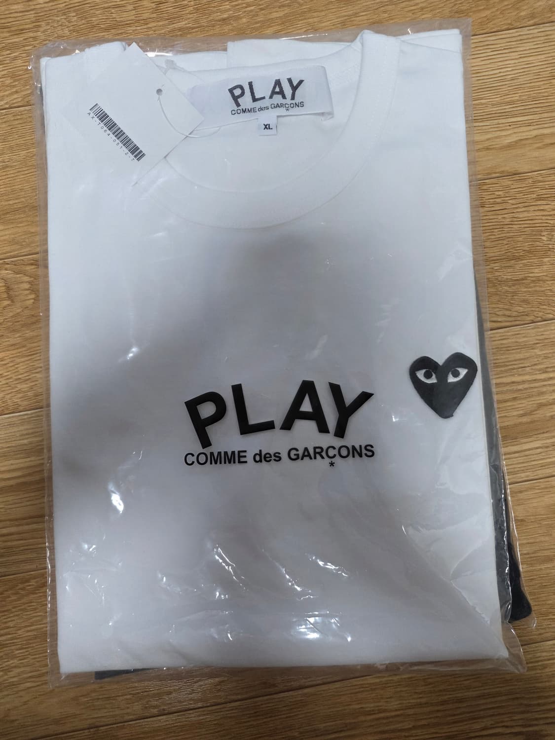 꼼데 반팔티 화이트, 블랙 XL 상품이미지1