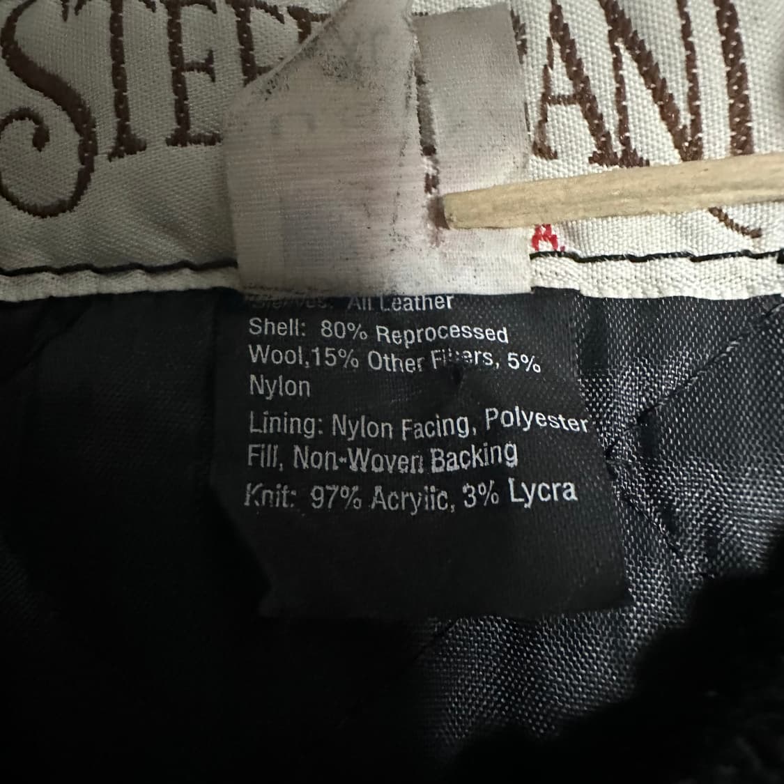 90s 늑대 프린팅 가죽 바시티 자켓 상품이미지4