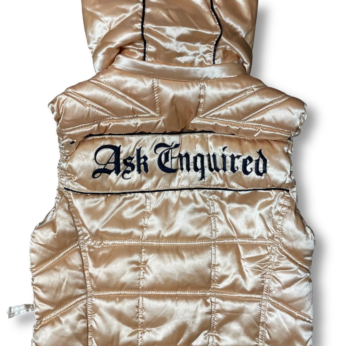 ASK 골드 y2k 패치 자수 후드 패딩조끼 S 상품이미지5