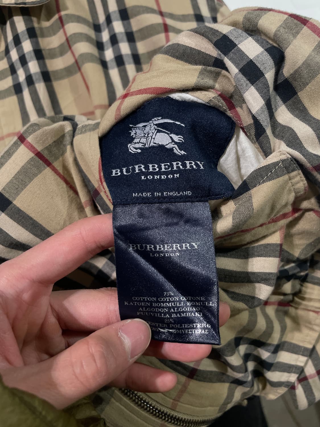 버버리 베이지 노바체크 리버시블 블루종 자켓 상품이미지9