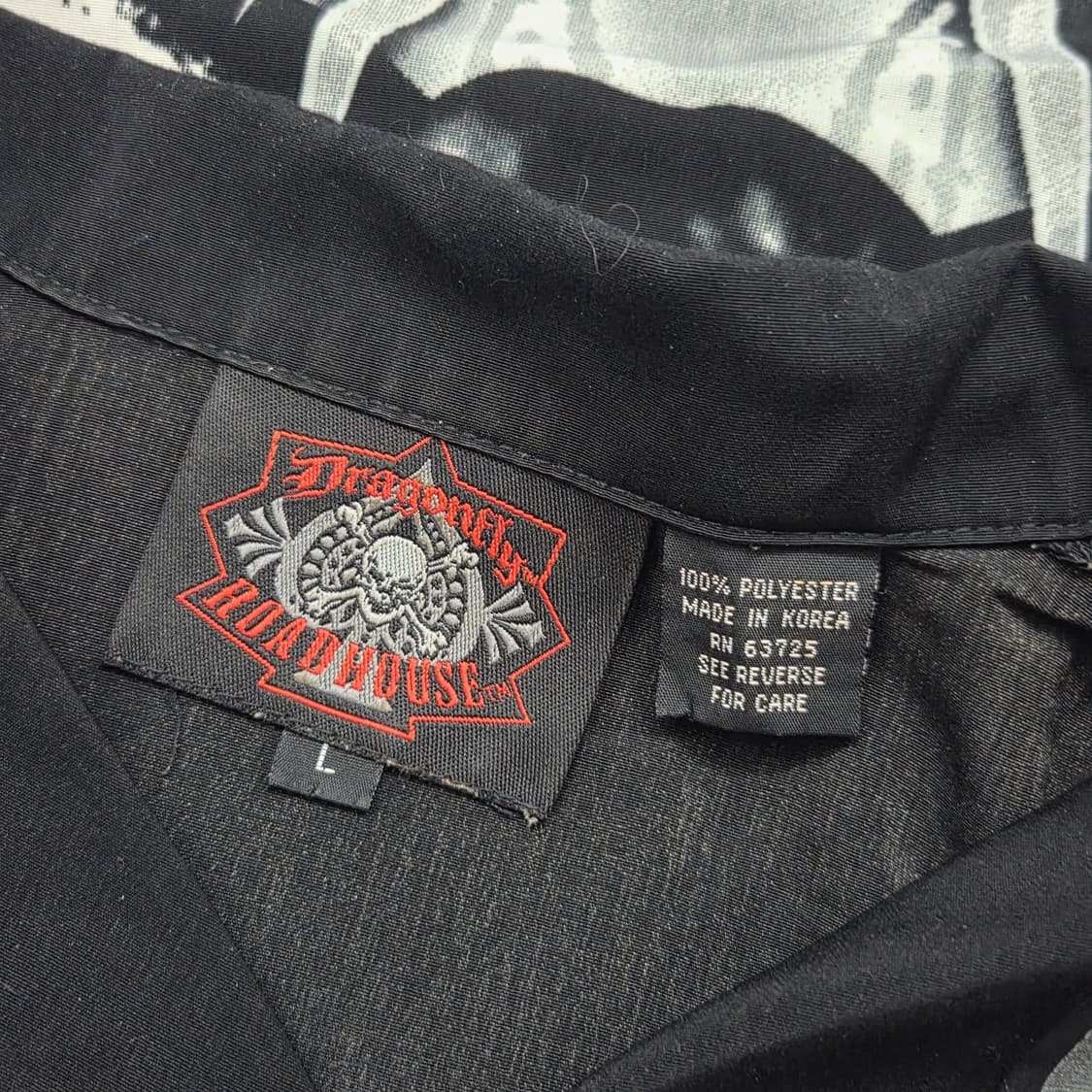 [XL] 스컬 오픈카라 셔츠 상품이미지3