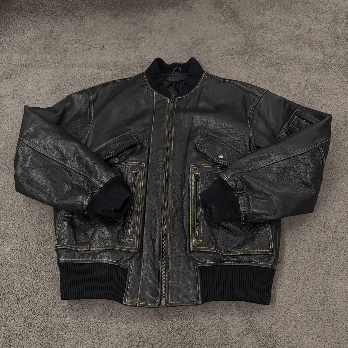 [ M ] 빈티지 스티치 레더 ma-1 항공자켓 상품이미지2