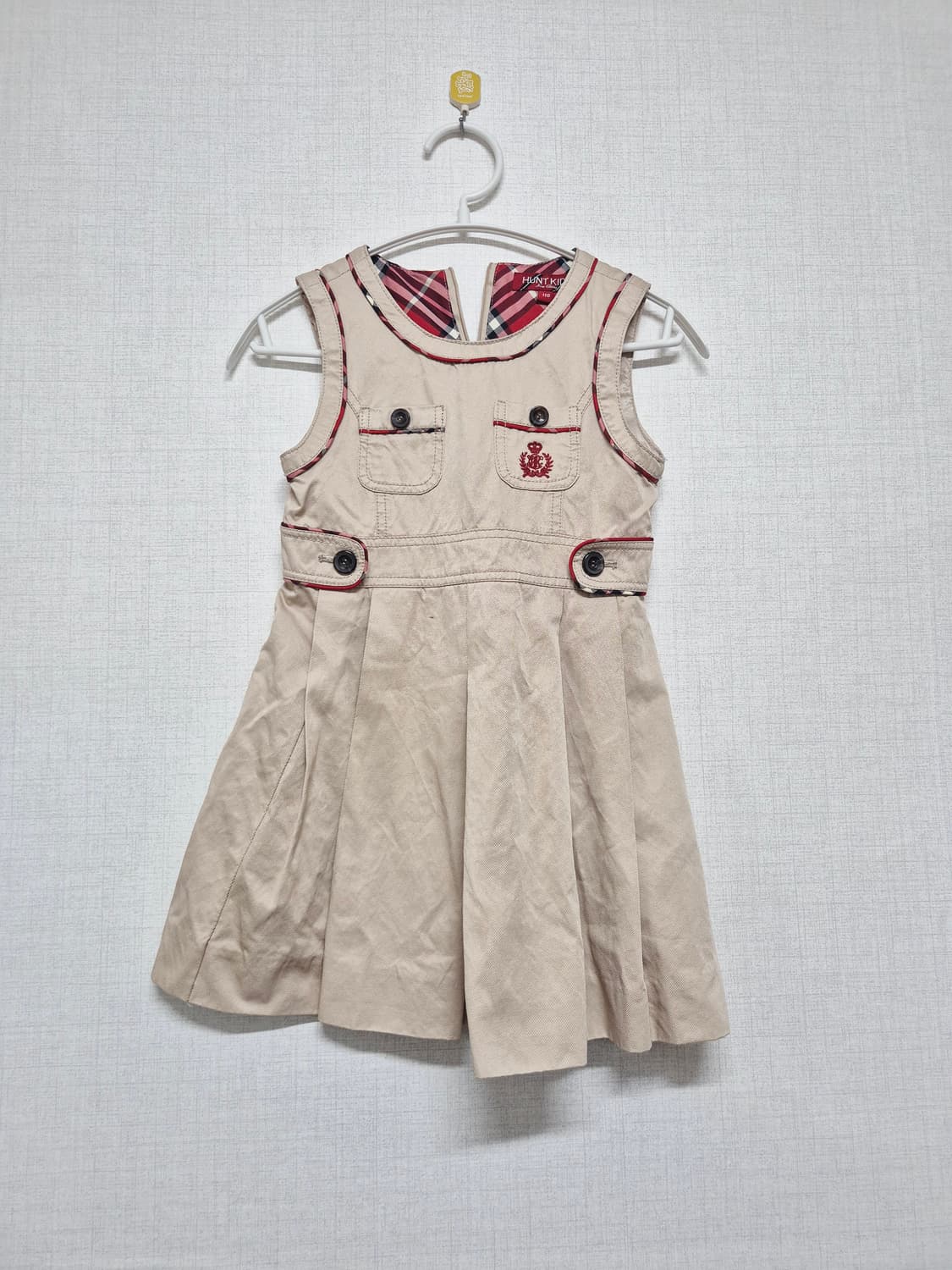 유아동 헌트키즈 베이지 플리츠 원피스 상품이미지1