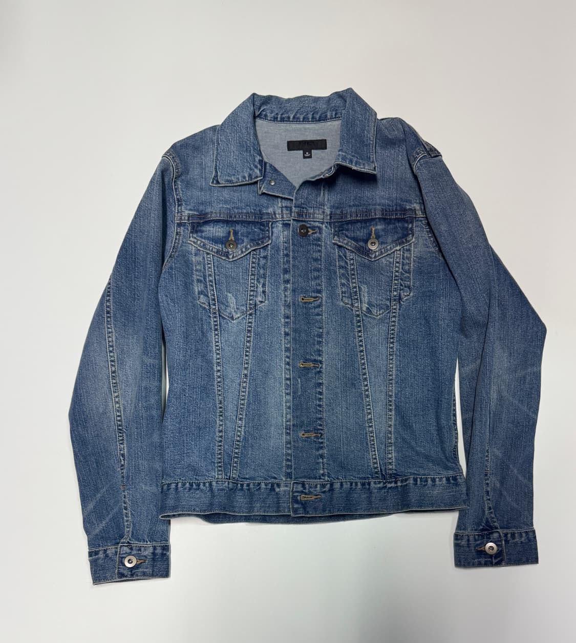 여성 유니클로 미니멀 워싱 데님 자켓 M 상품이미지1