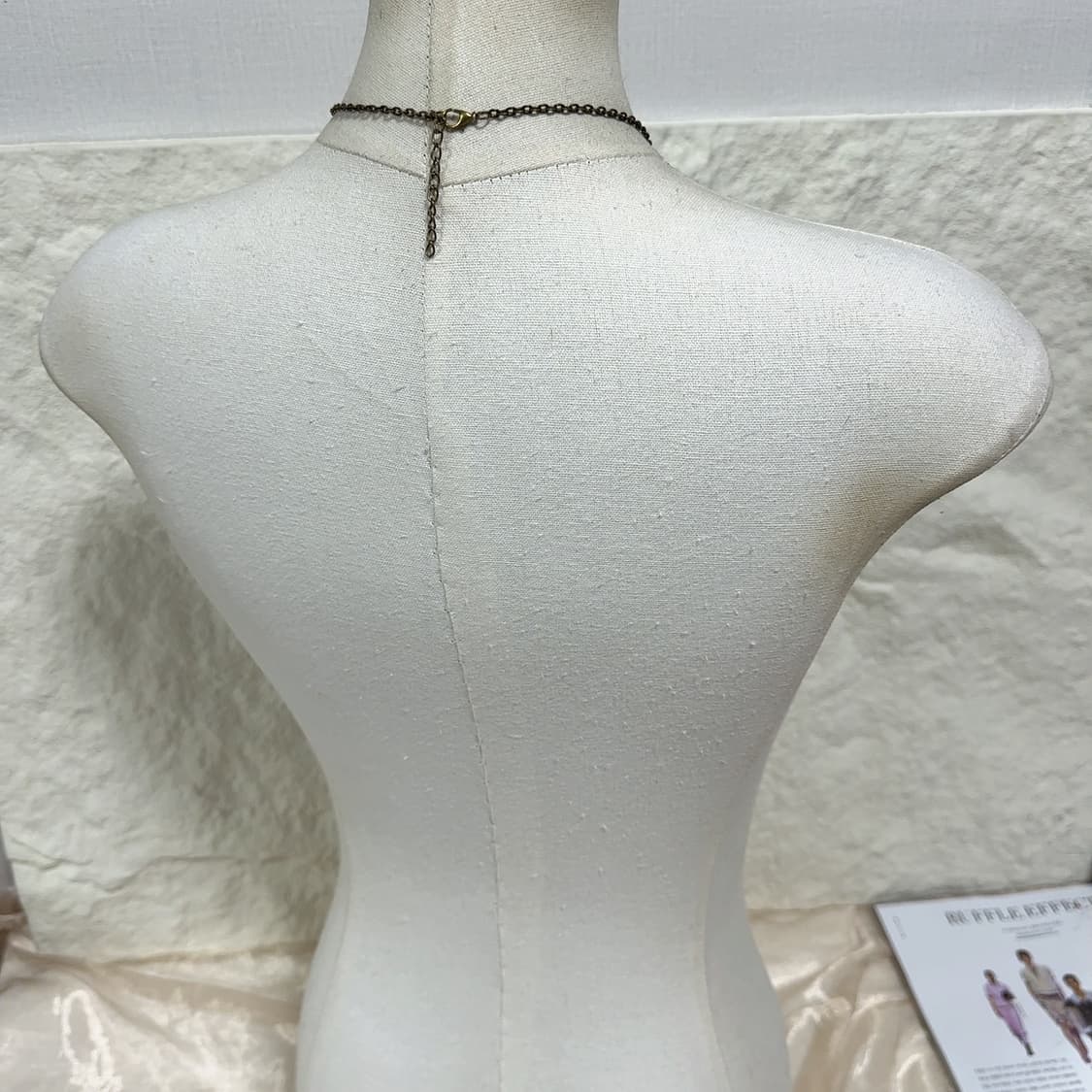 빈티지 에나멜 황동 해골 플라워 목걸이 상품이미지3