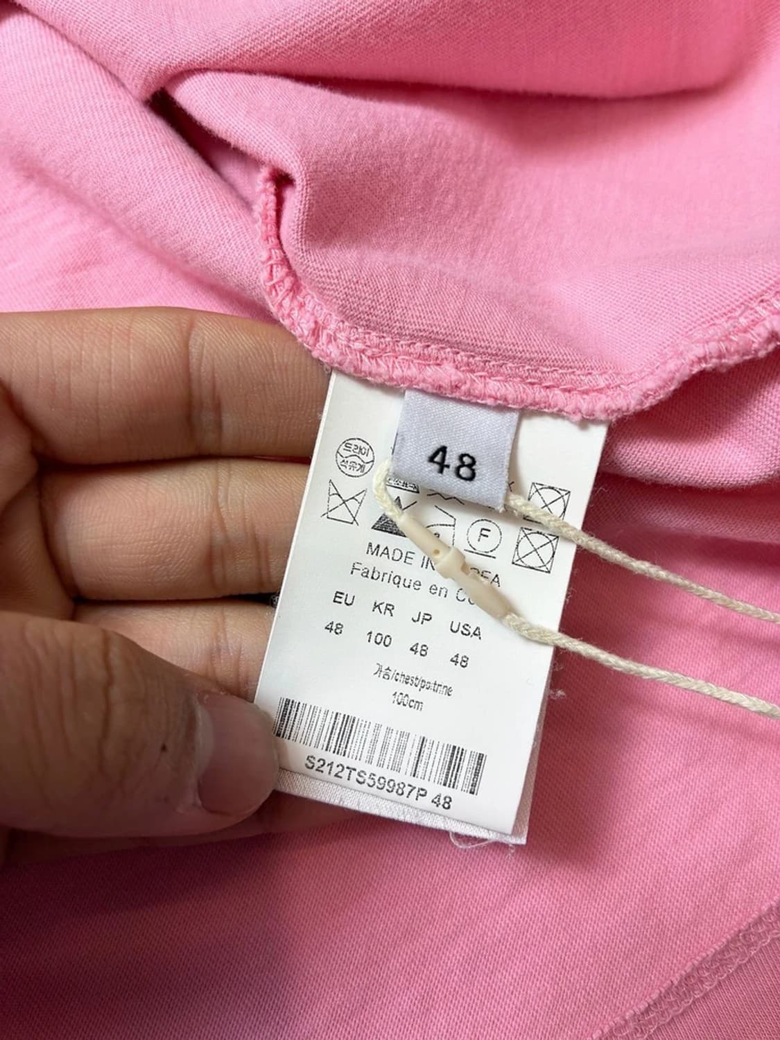 솔리드옴므 20FW 오버핏 핑크 그래픽 반팔 티셔츠 PN9580 상품이미지7