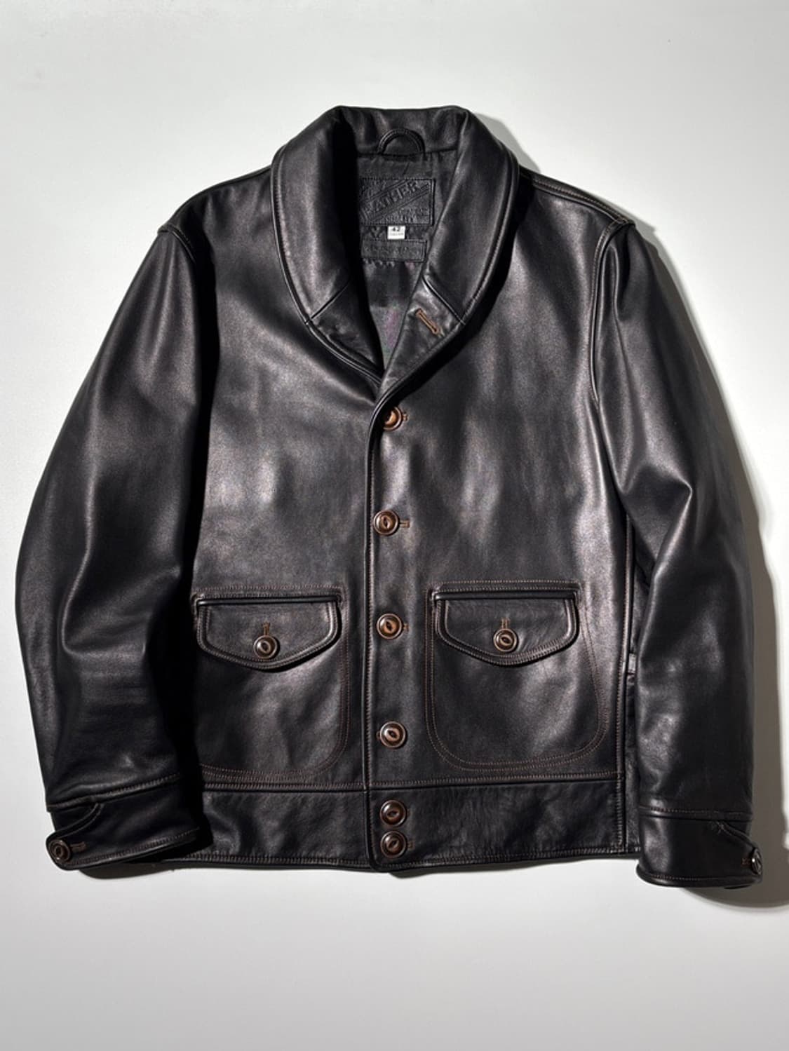 Curphey Leather 홀스하이드 숄카라 가죽자켓 상품이미지1