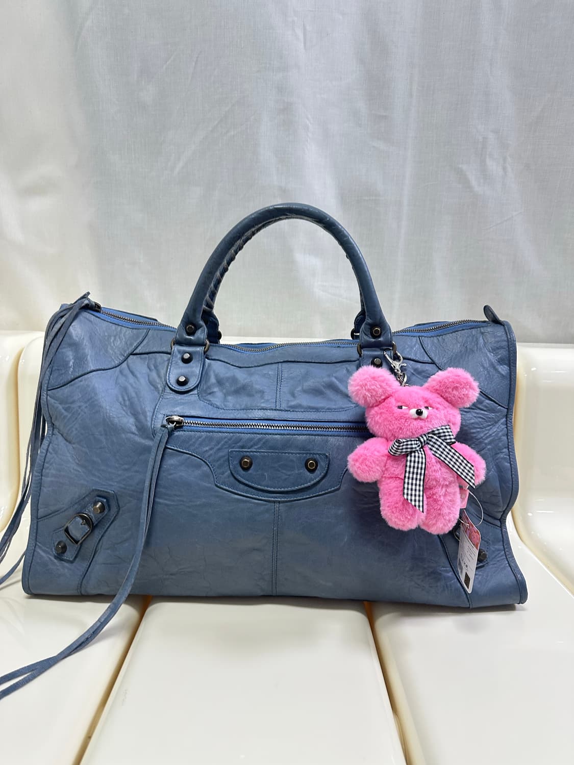 [A 정품] 발렌시아가 시티 모터백 라지 블루 상품이미지5