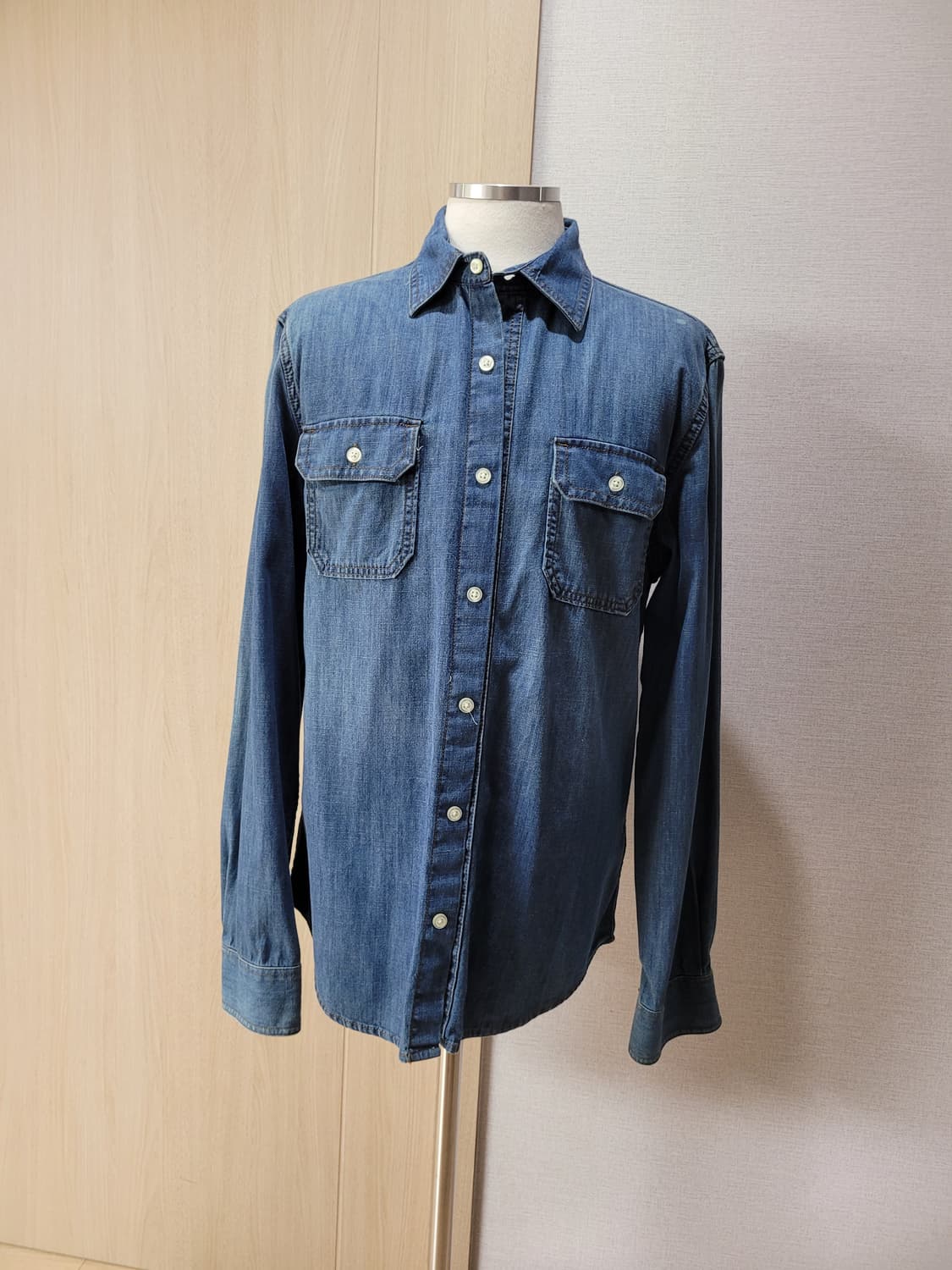 스파오 SPAO 남자 데님셔츠 L 블루 상품이미지1