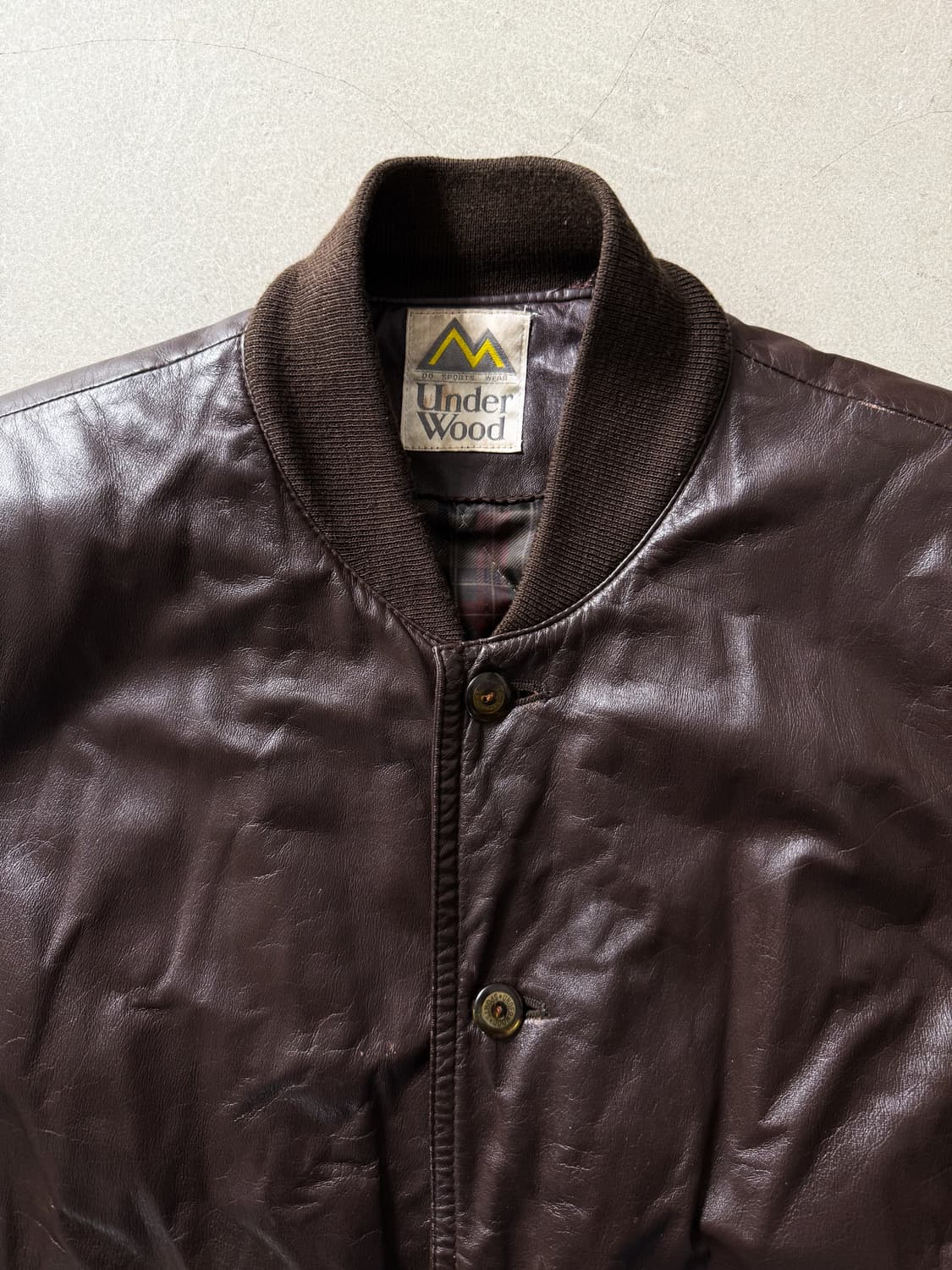 Underwood Cowhide Leather Bomber Jacket  상품이미지3