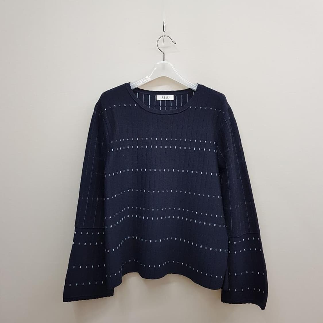 한섬 SJSJ  도트 스트라이프 니트 투피스 세트  F사이즈 상품이미지3