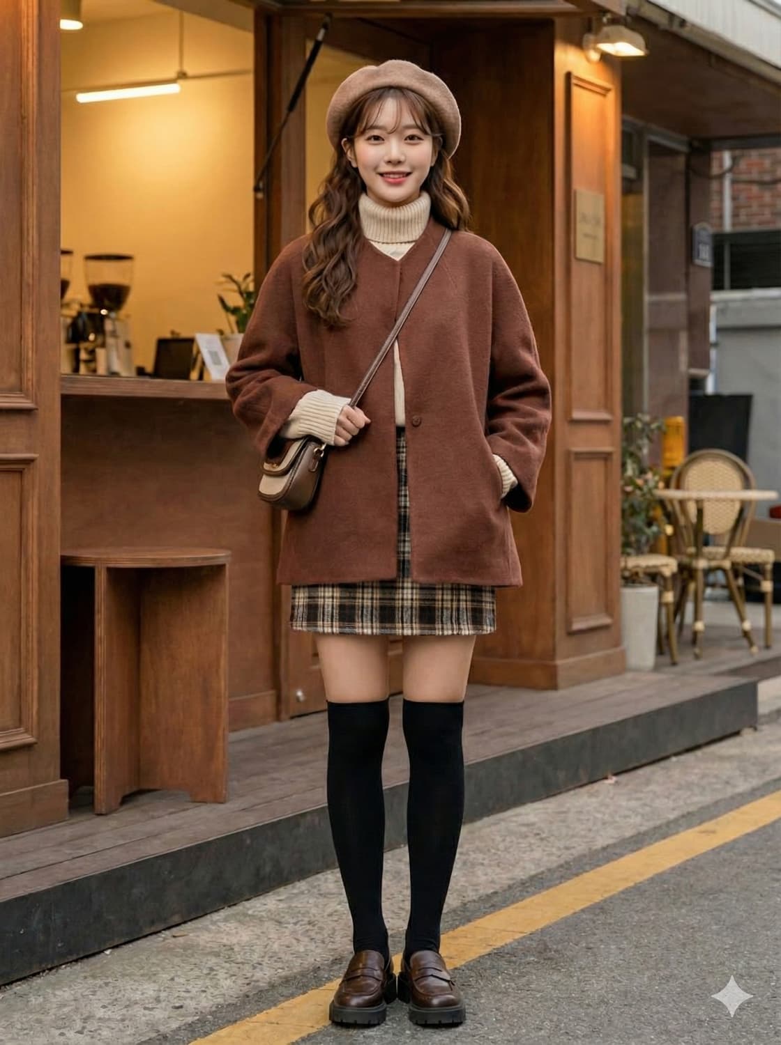 on & on 온앤온 울 70% 케이프 스타일 하프 코트 상품이미지1