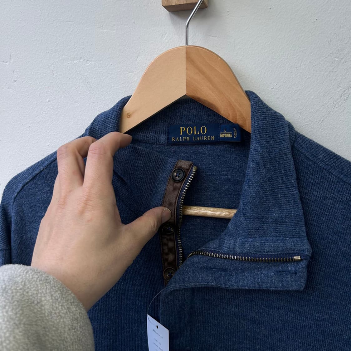 16284 - 폴로 랄프로렌 블루 반집업 니트 상품이미지3