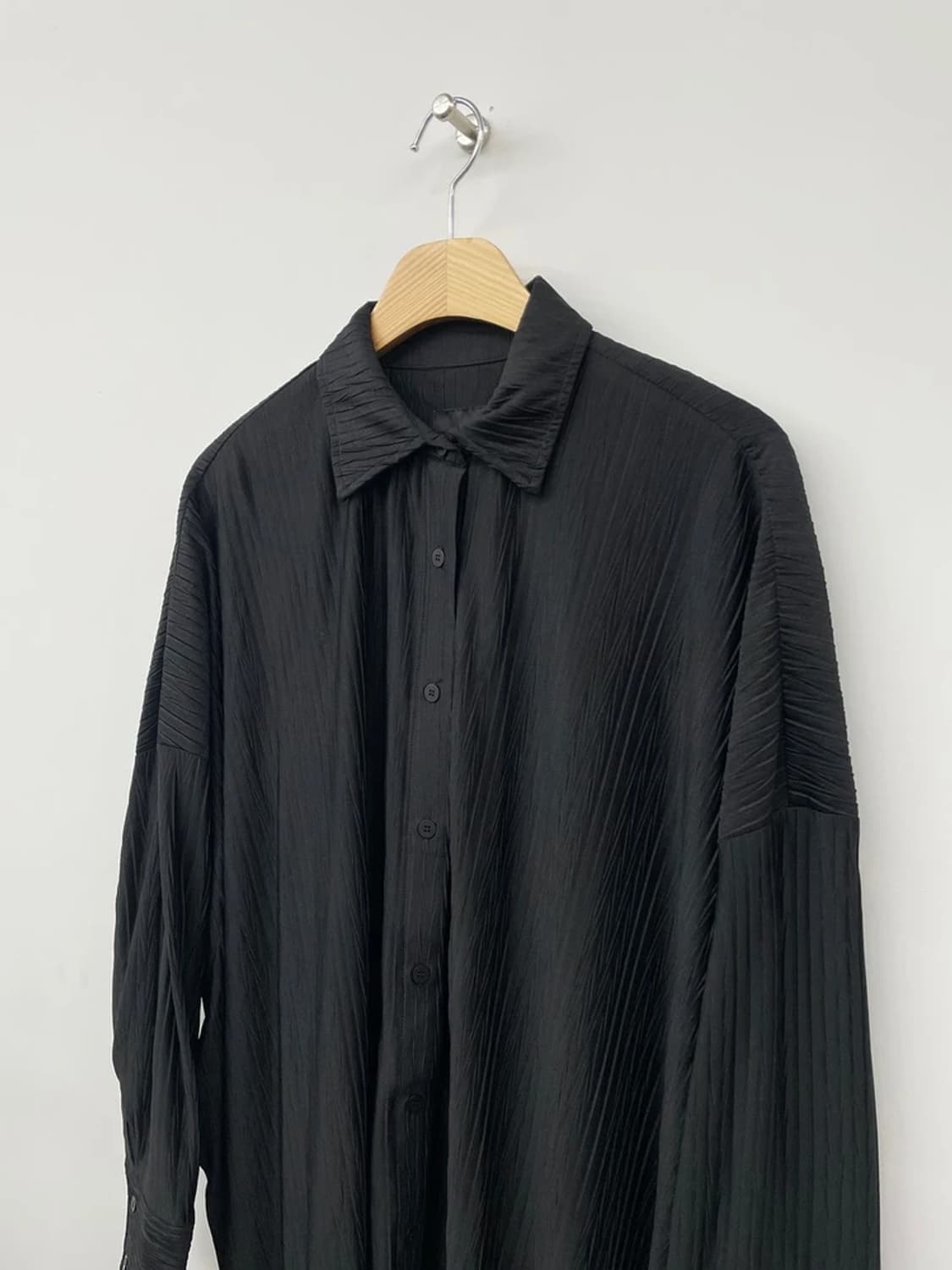 몽돌 MONDOL 21SS 헤링본 플리츠 오버핏 셔츠 원피스 PN9745 상품이미지2