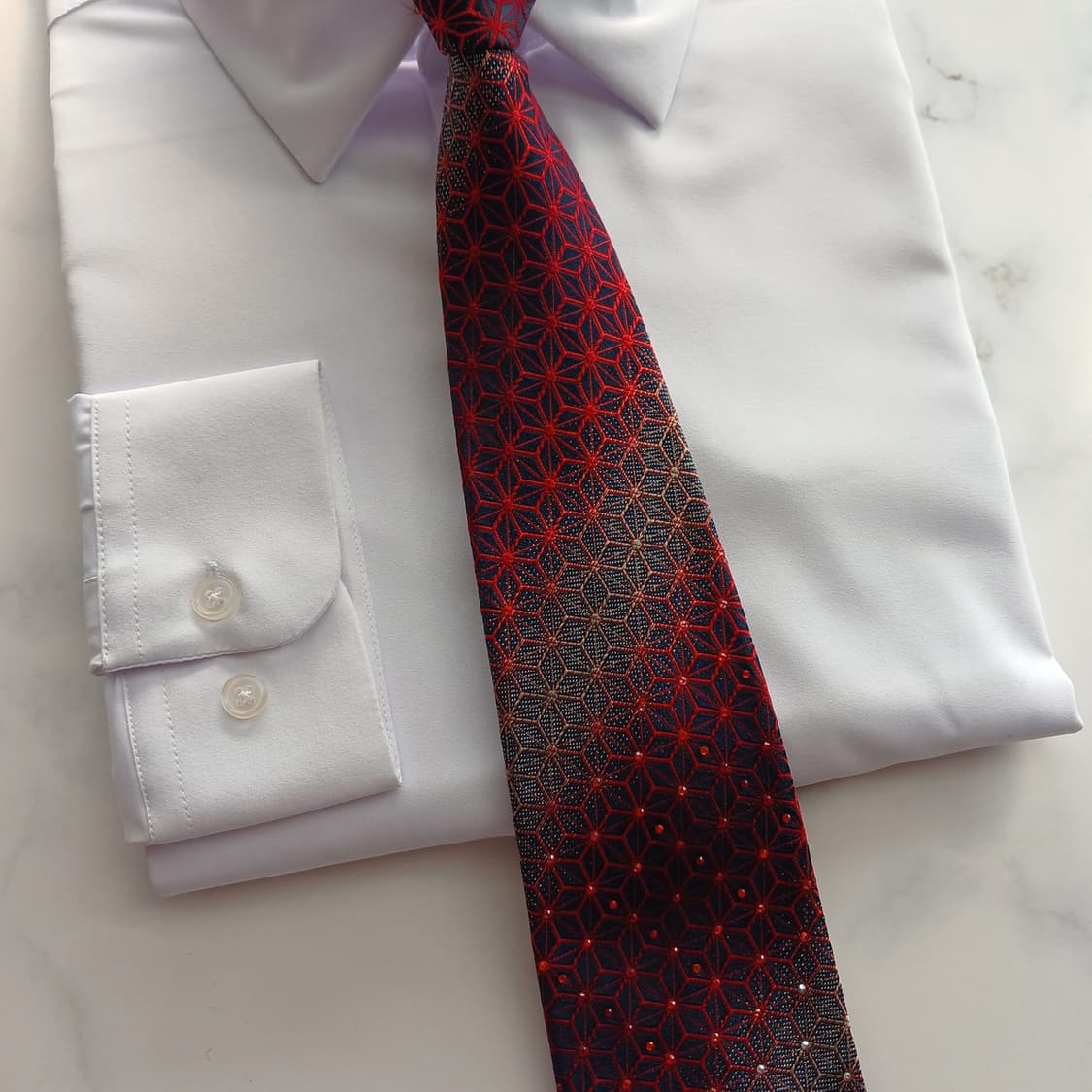 닥스 실크&폴리에스터 레드&블루 넥타이 8.5cm A+등급 A18591
 상품이미지5